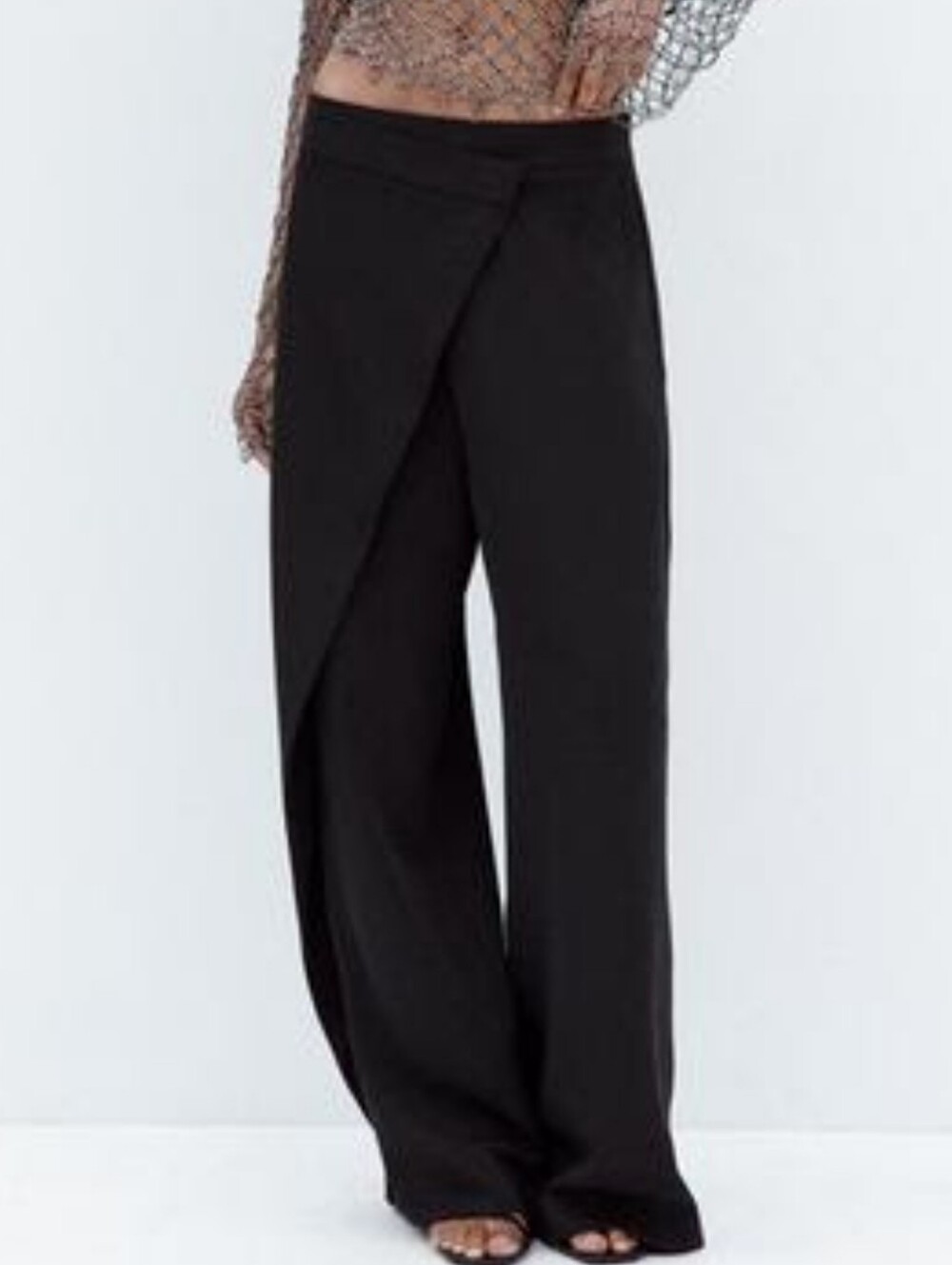 Zara Wide Leg Pareo Pants In
Black